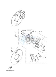 YXR700F YXR7FB RHINO 700 (1RB2 1RB3 1RB4 1RB5) drawing FRONT BRAKE CALIPER