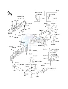 KAF 950 B [MULE 3010 DIESEL 4X4] (B7F) B6F drawing FRAME FITTINGS