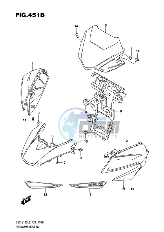 HEADLAMP HOUSING (GSX-S125MLXL8 P21)