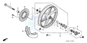 CBR125RWA UK - (E / WH) drawing FRONT WHEEL