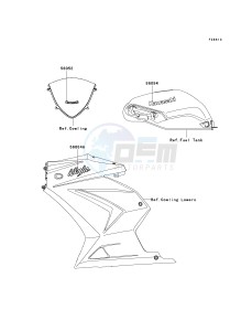 EX250 J [NINJA 250R] (J8F-J9FA) J8F drawing DECALS-- GREEN- --- J8F- -