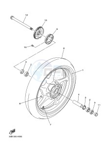 XJ6FA 600 DIVERSION F (ABS) (1DG7 1DG8) drawing FRONT WHEEL