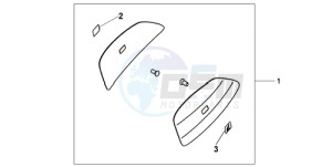 XL700VA9 France - (F / ABS CMF SPC) drawing 29L PANNIER COLOUR PANEL SET SHASTA WHITE