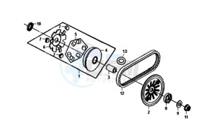 ORBIT III 50 45KMH (L8) EU drawing MOVABLE FLANGE / V-BELT