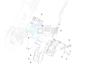 PRIMAVERA 50 2T NOABS E2-E3 (EMEA, APAC) drawing Brakes pipes - Calipers