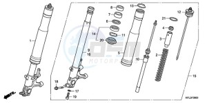 CBR1000RAA BR / ABS - (BR / ABS) drawing FRONT FORK