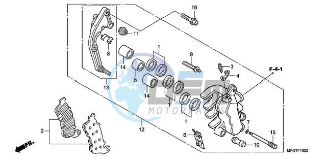 L. FRONT BRAKE CALIPER (CB600FA/FA3)