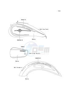 VN 1600 F [VULCAN 1600 MEAN STREAK] (6F) F6F drawing DECALS