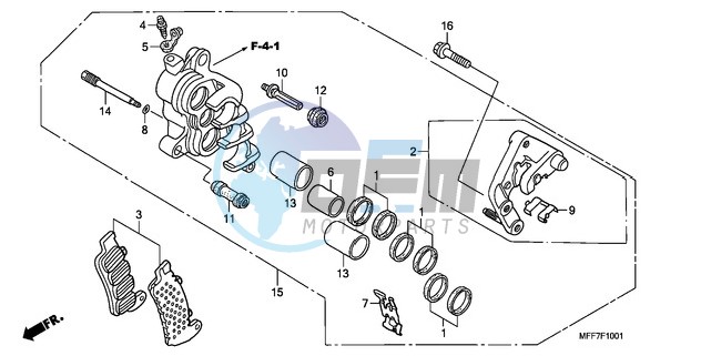 R. FRONT BRAKE CALIPER (ABS)