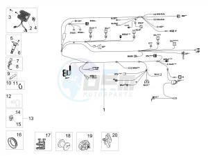 DORSODURO 900 E4 ABS (NAFTA) drawing Front electrical system