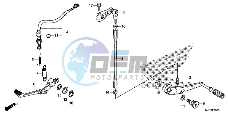 BRAKE PEDAL/CHANGE PEDAL