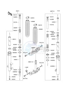 KLX 140 B (KLX140L MONSTER ENERGY) (B8F-B9FA) B9FA drawing FRONT FORK