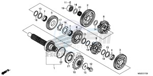 CB500FAF CB500F UK - (E) drawing TRANSMISSION (COUNTERSHAFT)