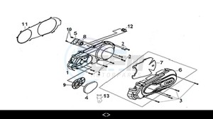 JOYRIDE 300 (LJ30W3-EU) (M3) drawing L. CRANK CASE COVER