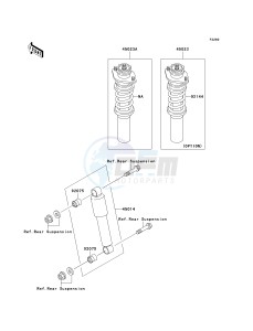 KAF 620 H [MULE 3010 4X4 HARDWOODS GREEN HD] (H6F-H8F) H6F drawing SHOCK ABSORBER-- S- -