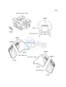 KL 650 A [KLR 650] (A6F-A7F) A6F drawing DECALS-- A6F- --- GREEN- -