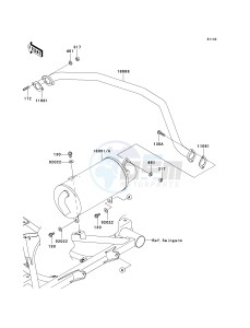 KAF 400 A [MULE 610 4X4] (A6F-AF) A7F drawing MUFFLER-- S- -