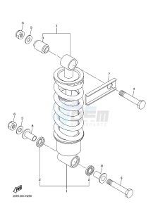 XJ6S ABS 600 DIVERSION (S-TYPE, ABS) (36D7) drawing REAR SUSPENSION