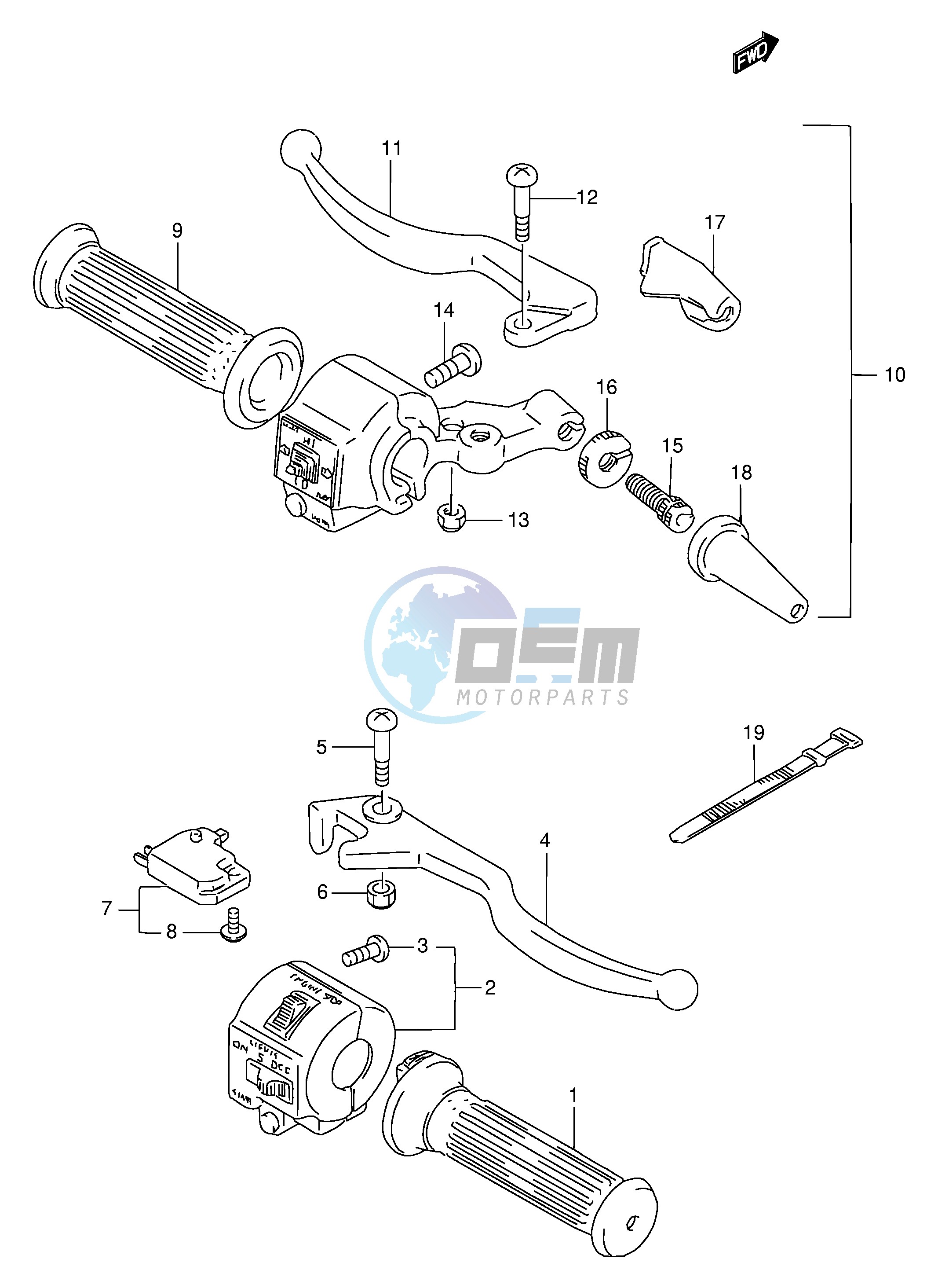 HANDLE SWITCH (GS125SR,GS125ESK ESL ESM ESR)