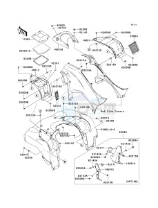 KVF 750 E [BRUTE FORCE 750 4X4I NRA OUTDOORS] (E8F-E9FA) E8FA drawing FRONT FENDER-- S- -