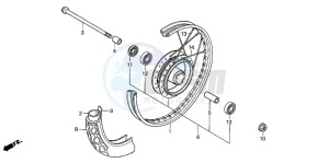 CG125 drawing FRONT WHEEL