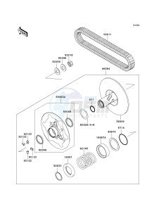 KVF 650 D ([BRUTE FORCE 650 4X4] (D6F-D9F) D8F drawing DRIVEN CONVERTER_DRIVE BELT