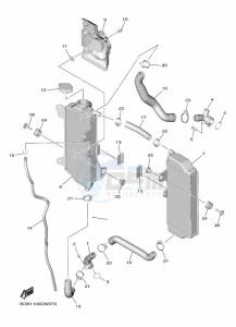 WR450F (BDB8) drawing RADIATOR & HOSE