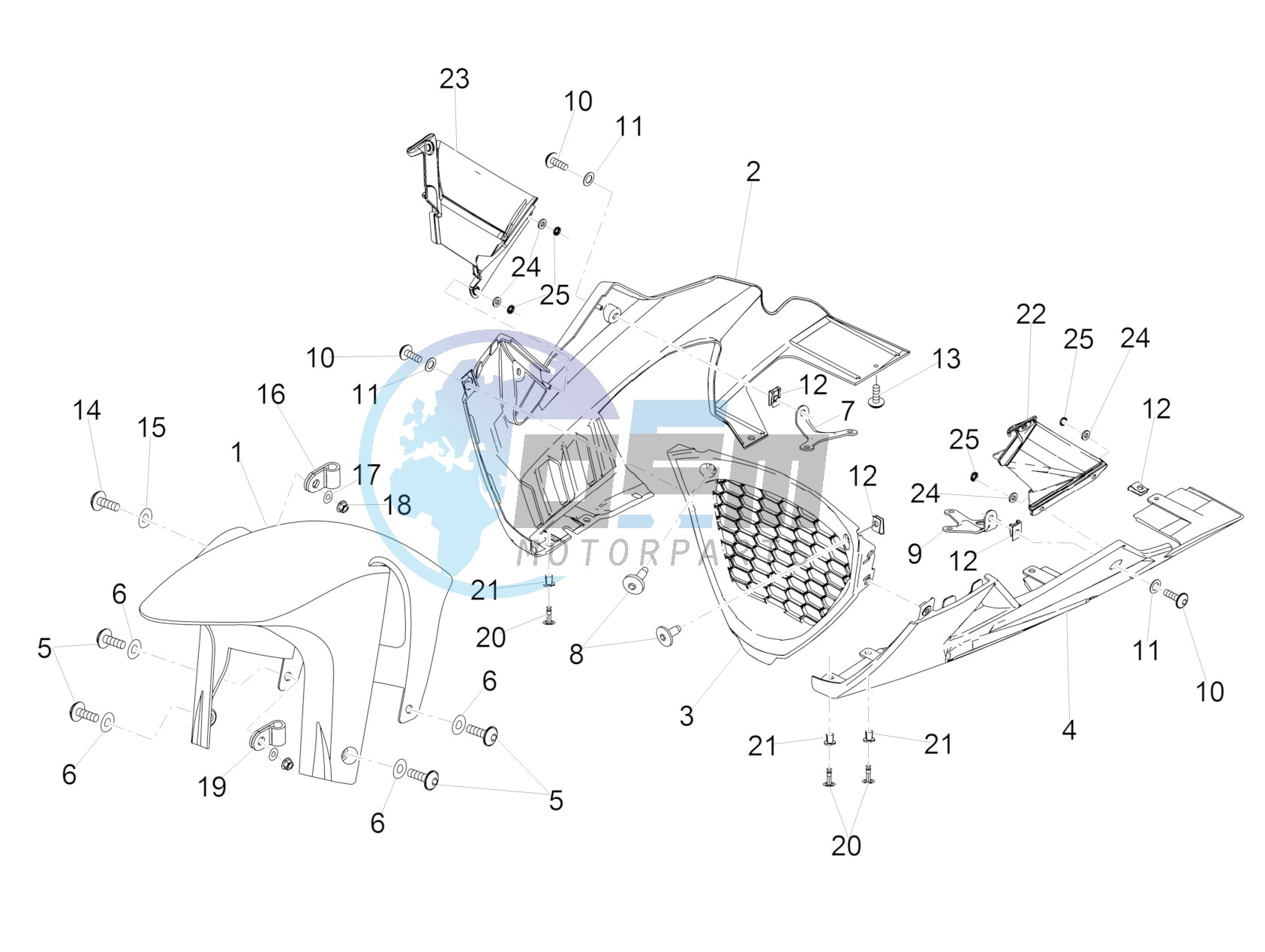 Front mudguard-Pillar