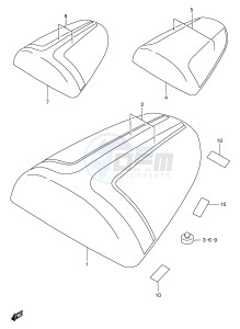 GSX-R750 (E2) drawing SEAT TAIL BOX (MODEL T)