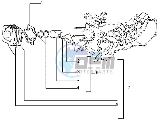 Cylinder-piston-wrist pin assy