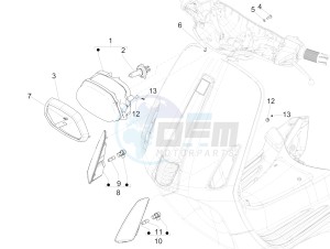 SPRINT 150 4T 3V IGET ABS-NOABS E2-E3-E4 (APAC) drawing Front headlamps - Turn signal lamps