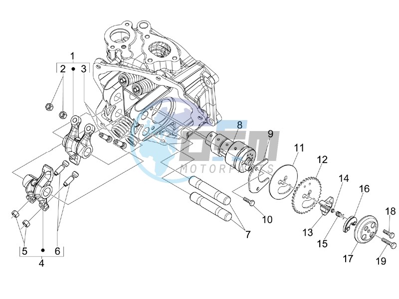 Camshaft - Rocking levers support unit