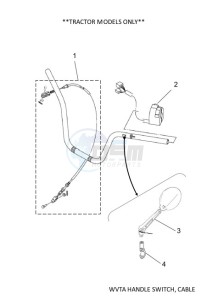 YFM700FWB KODIAK 700 (B6KN) drawing WVTA HANDLE SWITCH, CABLE