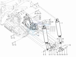 MP3 300 yourban lt erl drawing Rear suspension - Shock absorbers