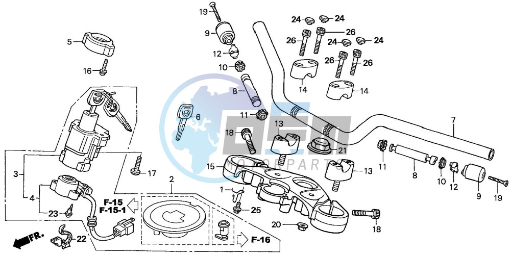 HANDLE PIPE/TOP BRIDGE (CBF600S6/SA6/N6/NA6)