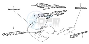 VTR1000F FIRE STORM drawing MARK (V/W/X/Y)