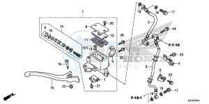 SH125AE SH125A UK - (E) drawing FRONT BRAKE MASTER CYLINDER (ABS)