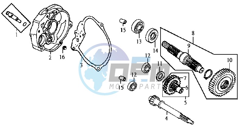 CRANKCASE - DRIVE SHAFT - CRANKCASE