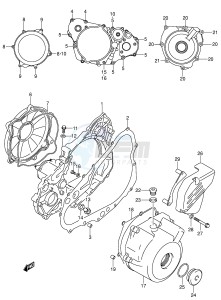 DR-Z400 (E1) drawing CRANKCASE COVER (DR-Z4OOY K1 K2 K3 K4)