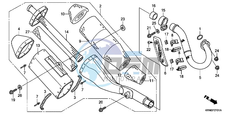 EXHAUST MUFFLER (CRF250RB/ C/ D)