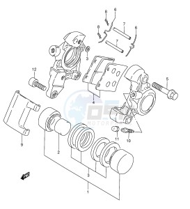 VL1500 (E2) drawing REAR CALIPER (MODEL X Y K1)