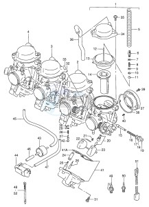 GSX-R750 (E2) drawing CARBURETOR (MODEL T V)