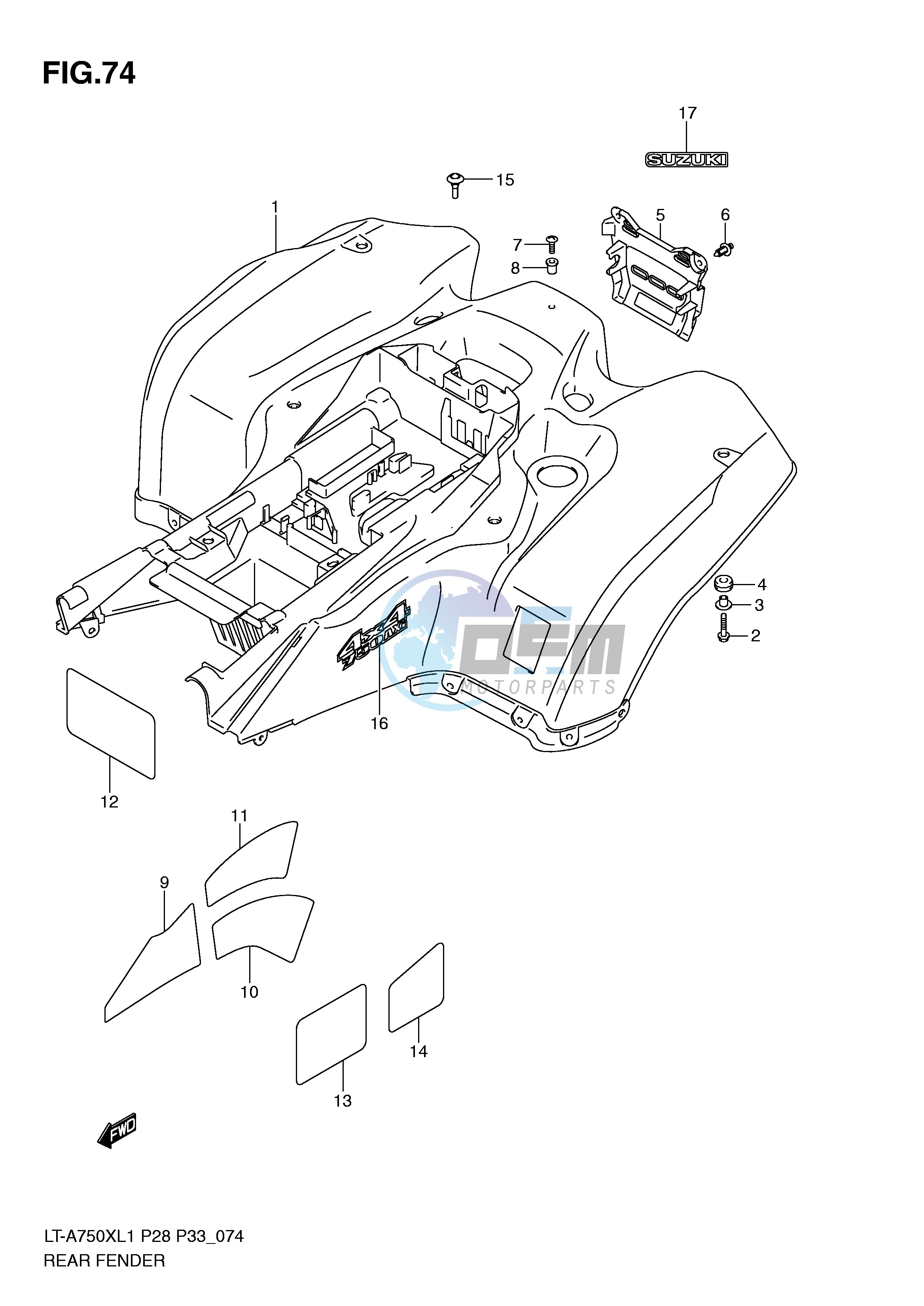 REAR FENDER (LT-A750XL1 P28)