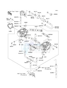 KSV 700 B [KFX 700] (B6F-B9F) B6F drawing CARBURETOR