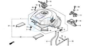 CBR900RE drawing FUEL TANK (CBR900RRY,1/RE1)