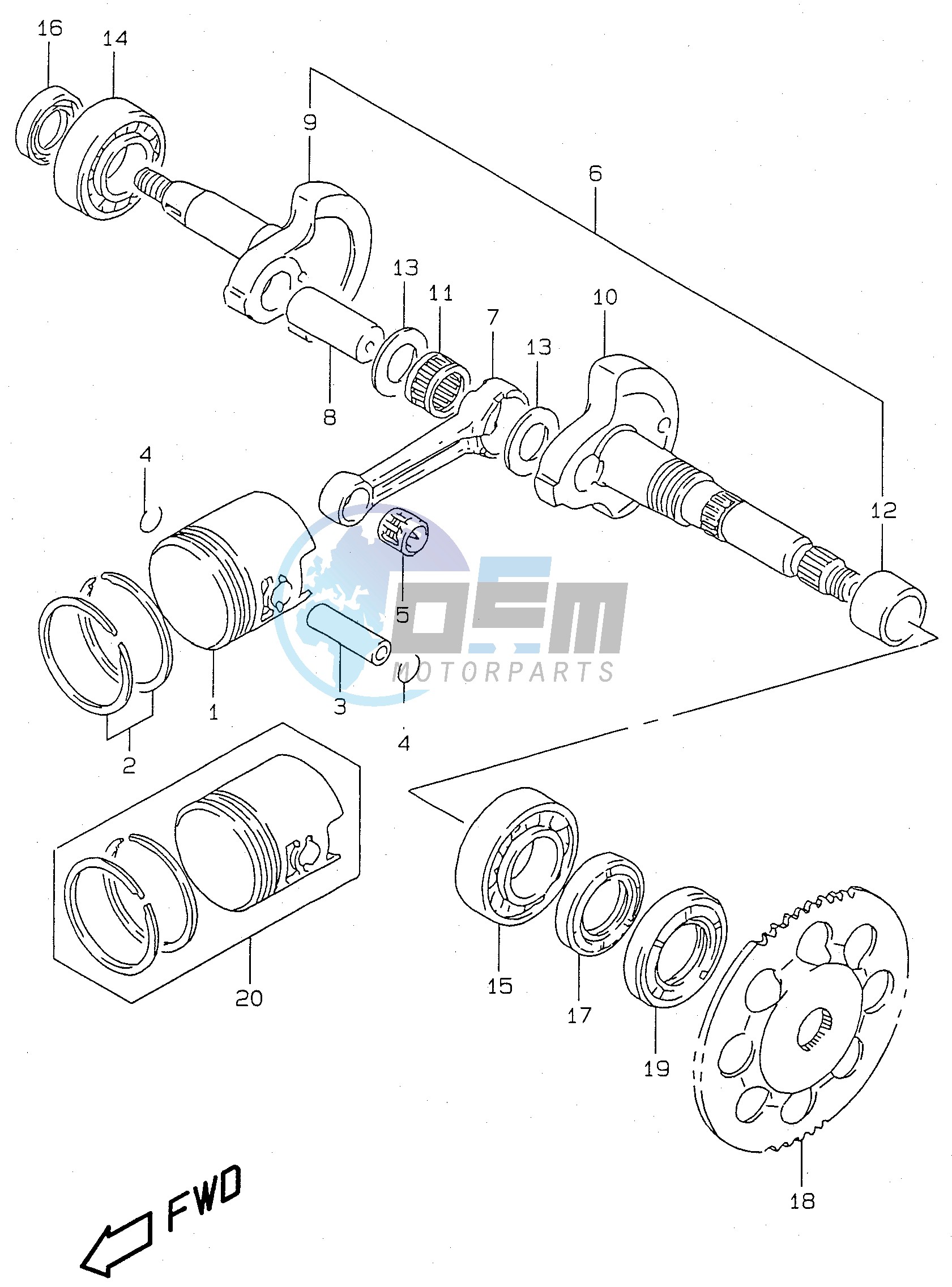 CRANKSHAFT (model AY50WR K1)