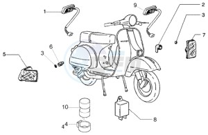 PX 150 E U.S.A. drawing Turn signal lamps