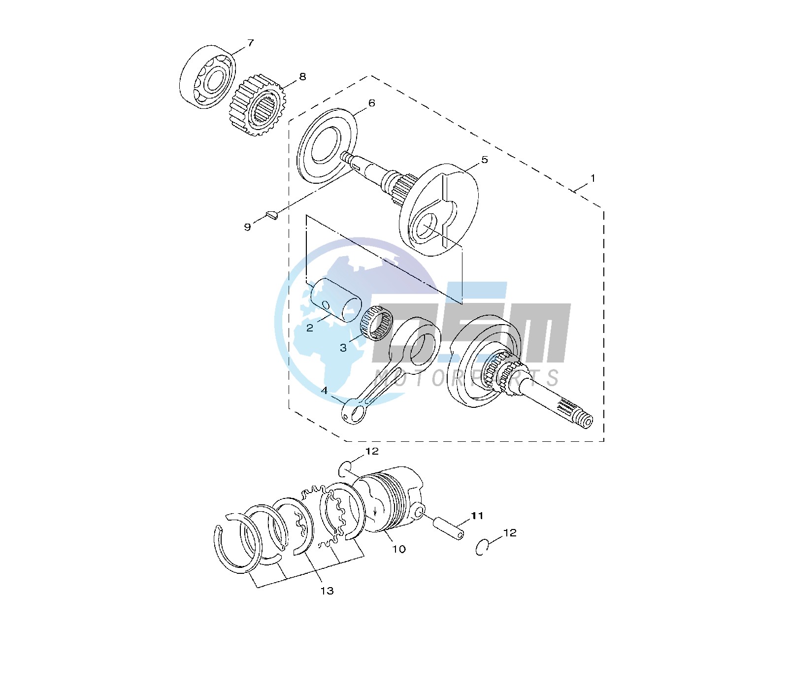 CRANKSHAFT AND PISTON