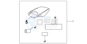 CBR1000RA9 France - (F / ABS CMF MME) drawing REAR SEAT COWL PEARL SIREN BLUE