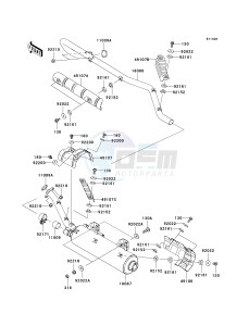 KVF 750 B (BRUTE FORCE 750 4X4I) (B6F-B7FA) B6F drawing MUFFLER-- S- --- JKAVFDB1 6B503807 - - -